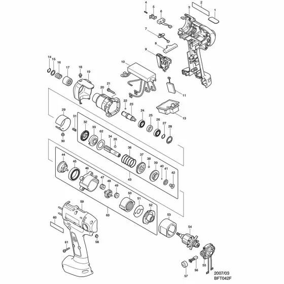 Buy A Makita BFT042F Spare part or Replacement part for Your Impact Driver and Fix Your Machine Today