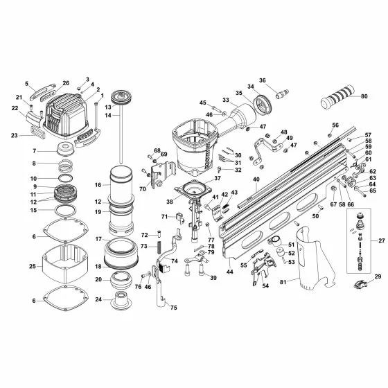 Bostitch BRT160-B-E Spare Parts List