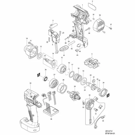 Buy A Makita BTW104 Spare part or Replacement part for Your Impact Wrench and Fix Your Machine Today