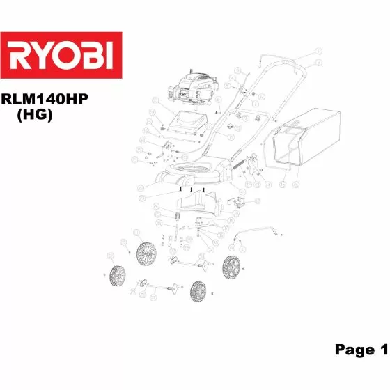 Ryobi RLM140HP FILTER 5131016901 Spare Part Type: 5133001727