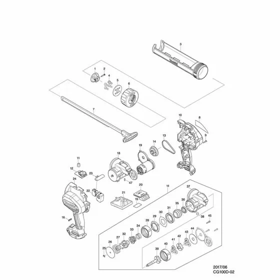 Buy A Makita CG100D TAPPING SCREW 3X16 TD126/DUM 266429-2 Spare Part and Fix Your Caulking Gun Today