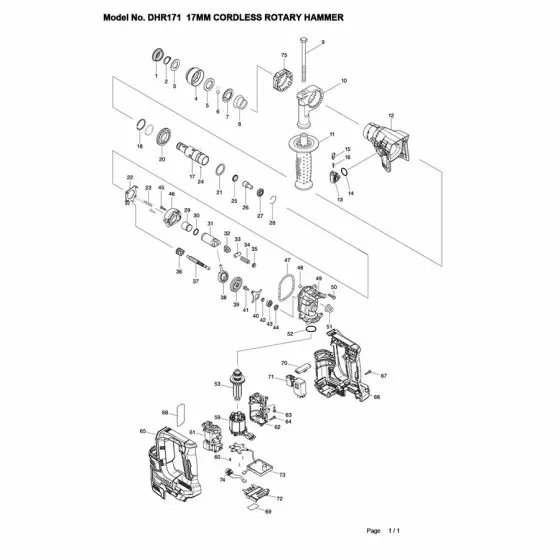 Buy A Makita DHR171 Spare part or Replacement part for Your Rotary & Demolition Hammers and Fix Your Machine Today