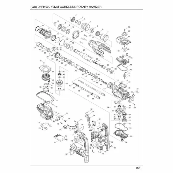 Buy A Makita DHR400 Spare part or Replacement part for Your Rotary & Demolition Hammers and Fix Your Machine Today