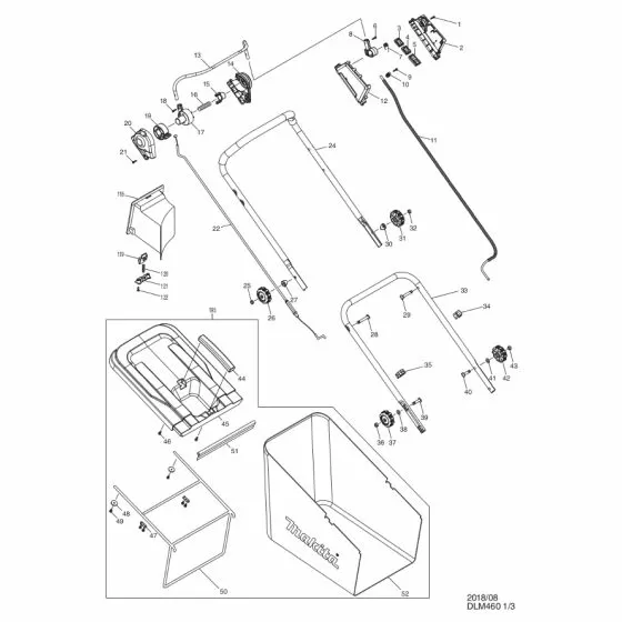 Makita DLM460 Spare Parts List