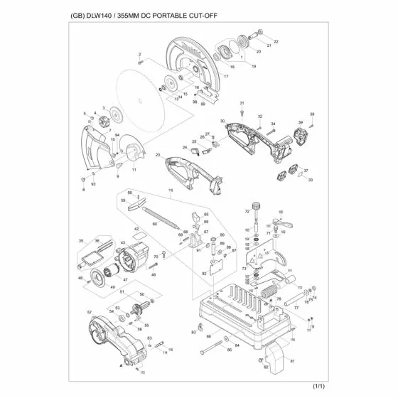 Buy A Makita DLW140 Spare part or Replacement part for Your Metalworking Saw and Fix Your Machine Today