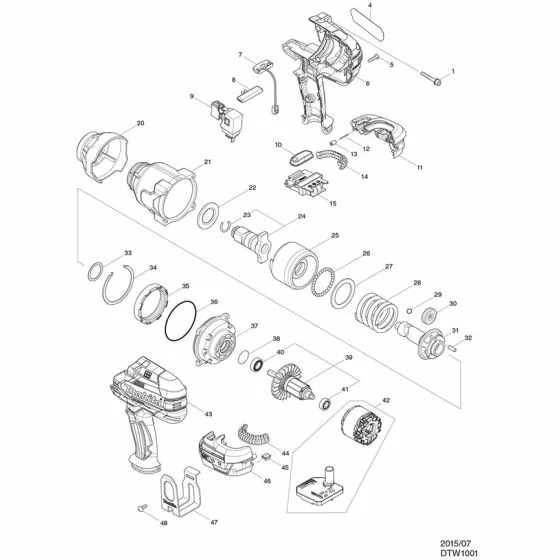 Buy A Makita DTW1001 Spare part or Replacement part for Your Impact Wrench and Fix Your Machine Today