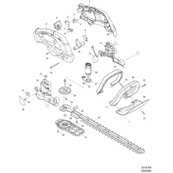 Makita DUH481 Spare Parts List