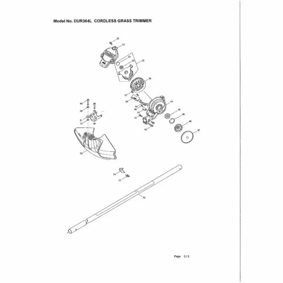 Makita DUR364L Spare Parts List