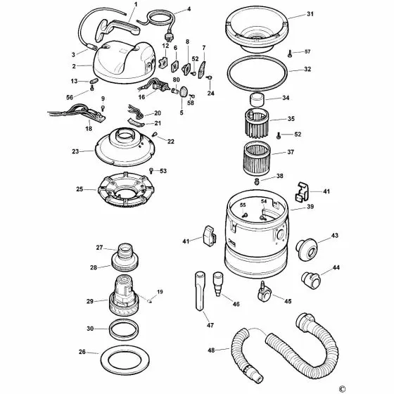 Dewalt DW790 Spare Parts List Type 1