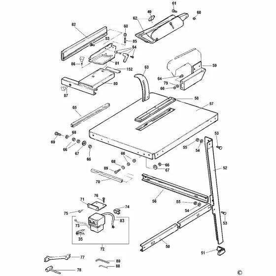 Dewalt DW740 Spare Parts List Type 2