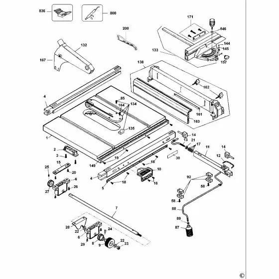 Dewalt ETS744 Spare Parts List Type 2