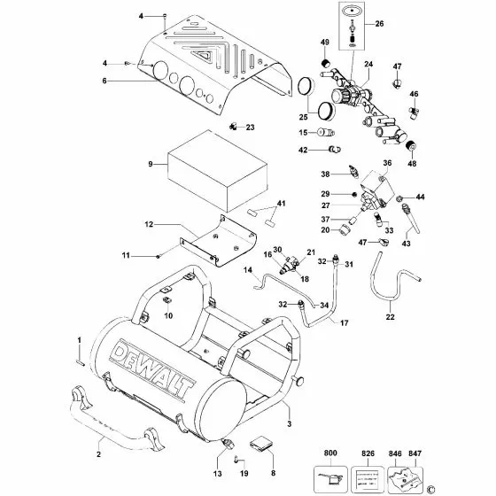 Dewalt D25013K Spare Parts List Type 1