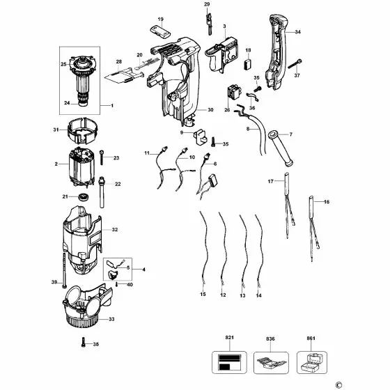 Dewalt D25830K CORDSET 324438-72 Spare Part Type 1