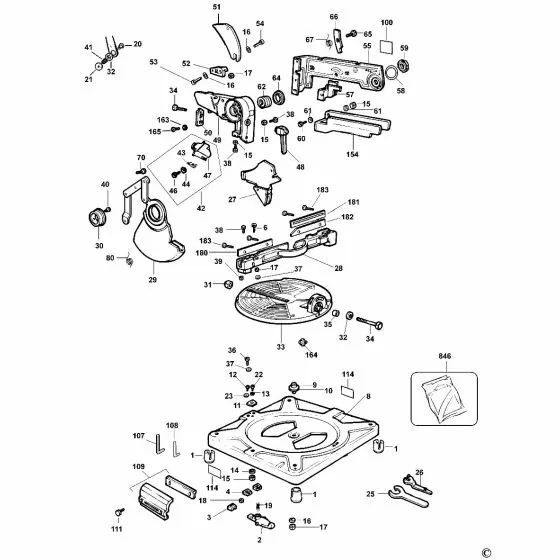 Dewalt DW706 Spare Parts List Type 1