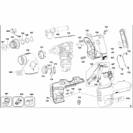 Dewalt D25711K Spare Parts List Type 1