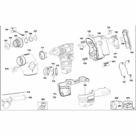 Dewalt D25500K Spare Parts List Type 3