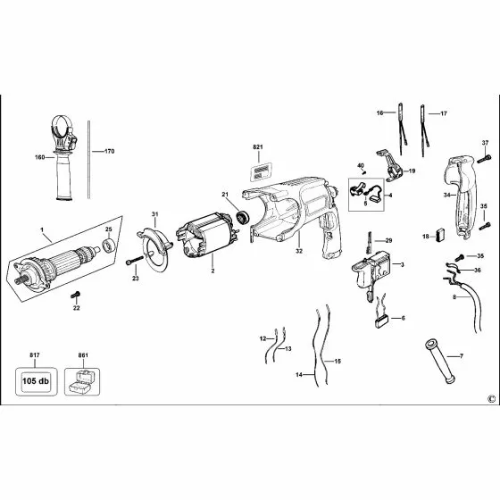 Dewalt DW540 Spare Parts List Type 2