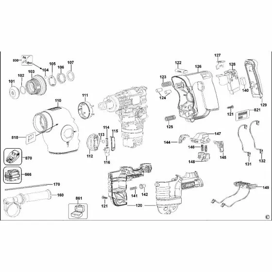 Dewalt D25600K Spare Parts List Type 3