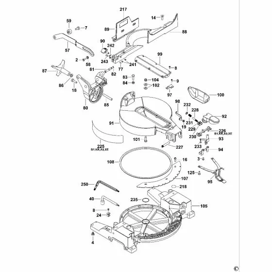 Dewalt DW711 Spare Parts List Type 6