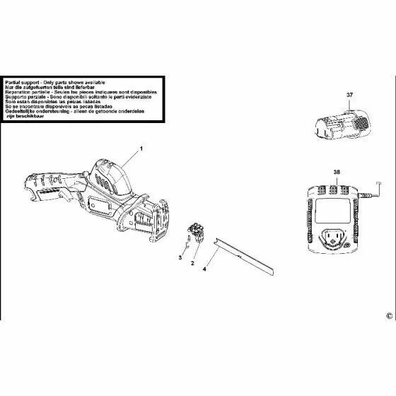 Black & Decker GKC108 Spare Parts List Type: H1