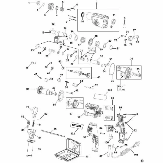 Stanley FME500 Spare Parts List Type 1