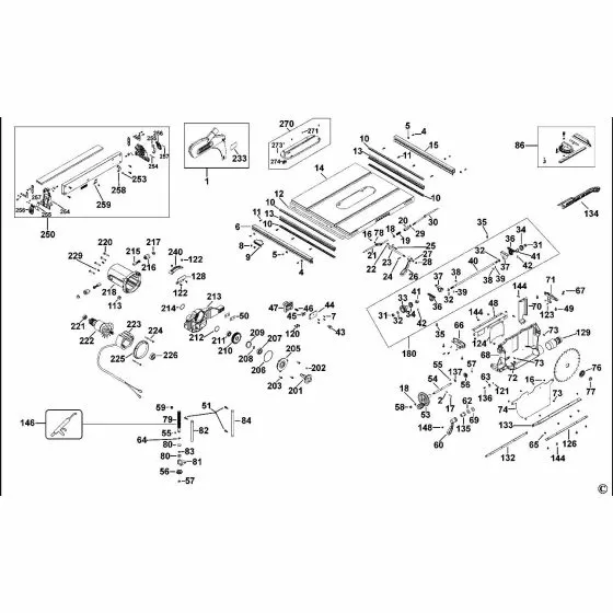 Dewalt DW745 Spare Parts List Type 4