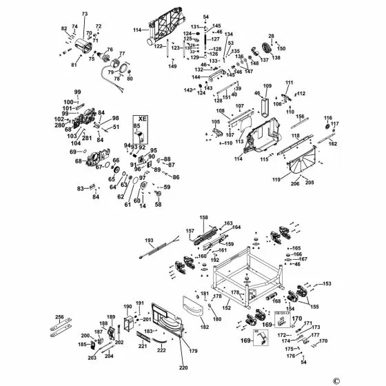 Dewalt DWE7491 Spare Parts List Type 2