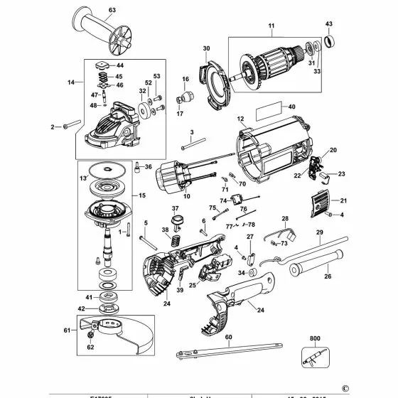 Dewalt DWE494 Spare Parts List Type 1