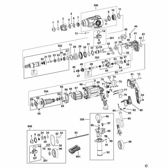 Stanley SHR263K Spare Parts List Type 1