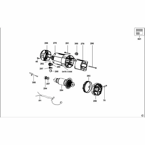 Dewalt D27107 Spare Parts List Type 1