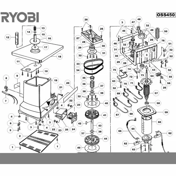 Buy A Ryobi OSS450  Spare part or Replacement part for Your Pruner and Fix Your Machine Today