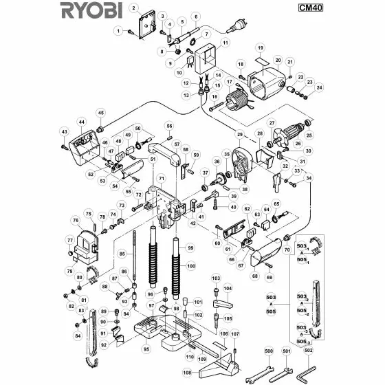 Buy A Ryobi CM40  Spare part or Replacement part for Your Chain Mortiser and Fix Your Machine Today