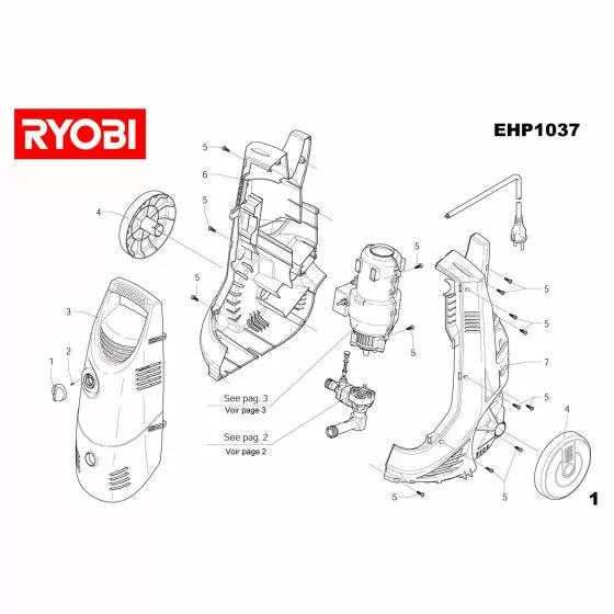 Ryobi EHP1037 Spare Parts List Type: 11000079953