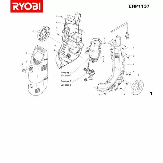 Ryobi EHP1137 Spare Parts List Type: 11000019308