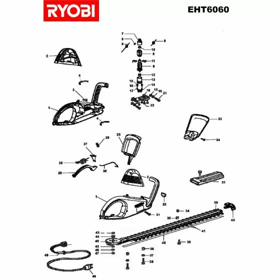 Buy A Ryobi EHT6060  Spare part or Replacement part for Your Electric Hedge Trimmer and Fix Your Machine Today