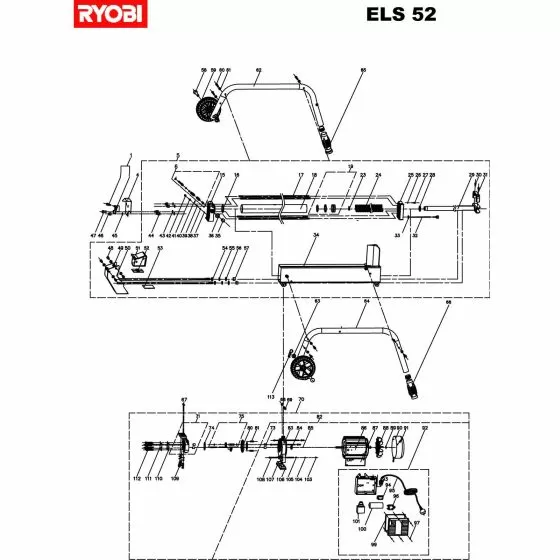 Ryobi ELS52 Spare Parts List Type: 15133000254