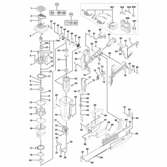 Bostitch GBT1850K-E Spare Parts List