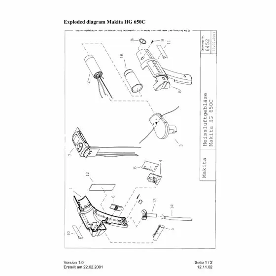 Buy A Makita HG650C Spare part or Replacement part for Your Heat Gun and Fix Your Machine Today