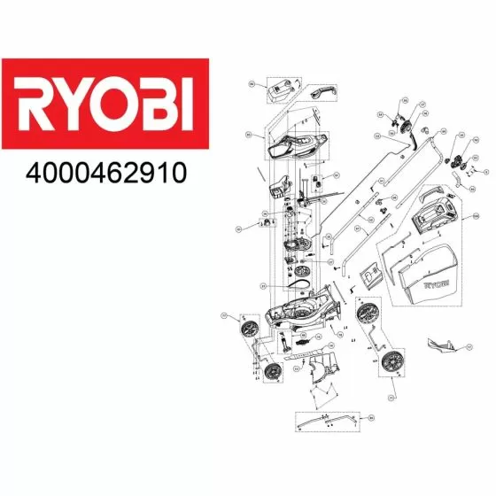 Ryobi RLM18X33B40 Spare Parts List Serial No: 4000462910