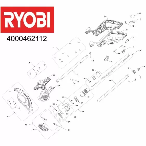 Ryobi OLT1825 SPOOL BASE 5131197855 Spare Part Serial No: 4000462112