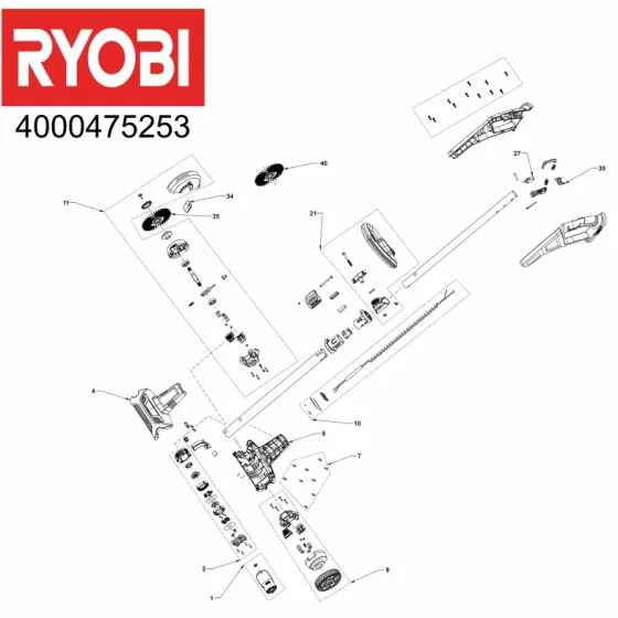 Ryobi RY18PCA120 GEAR BOX 5131042206 Spare Part Serial No: 4000475253