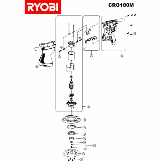 Ryobi CRO180M_ Spare Parts List Type: 1000000015