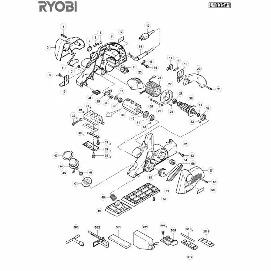 Ryobi L183 Spare Parts List Type: 1000002811