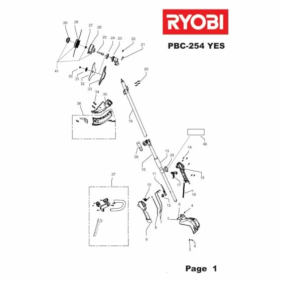 Ryobi PBC254YES DOUBLE THREAD HEAD  5132002381 Spare Part