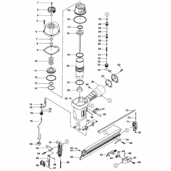 Bostitch SC34 Spare Parts List