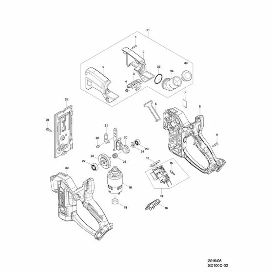 Buy A Makita SD100D BASE DSD180/SD100D 456623-6 Spare Part and Fix Your Drywall Cutter Spare And Parts Today