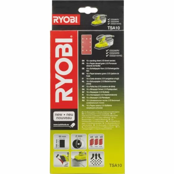 Ryobi ESS280RV Sanding Sheet 10 PIECES 1/3 SANDPAPER 5132002610 