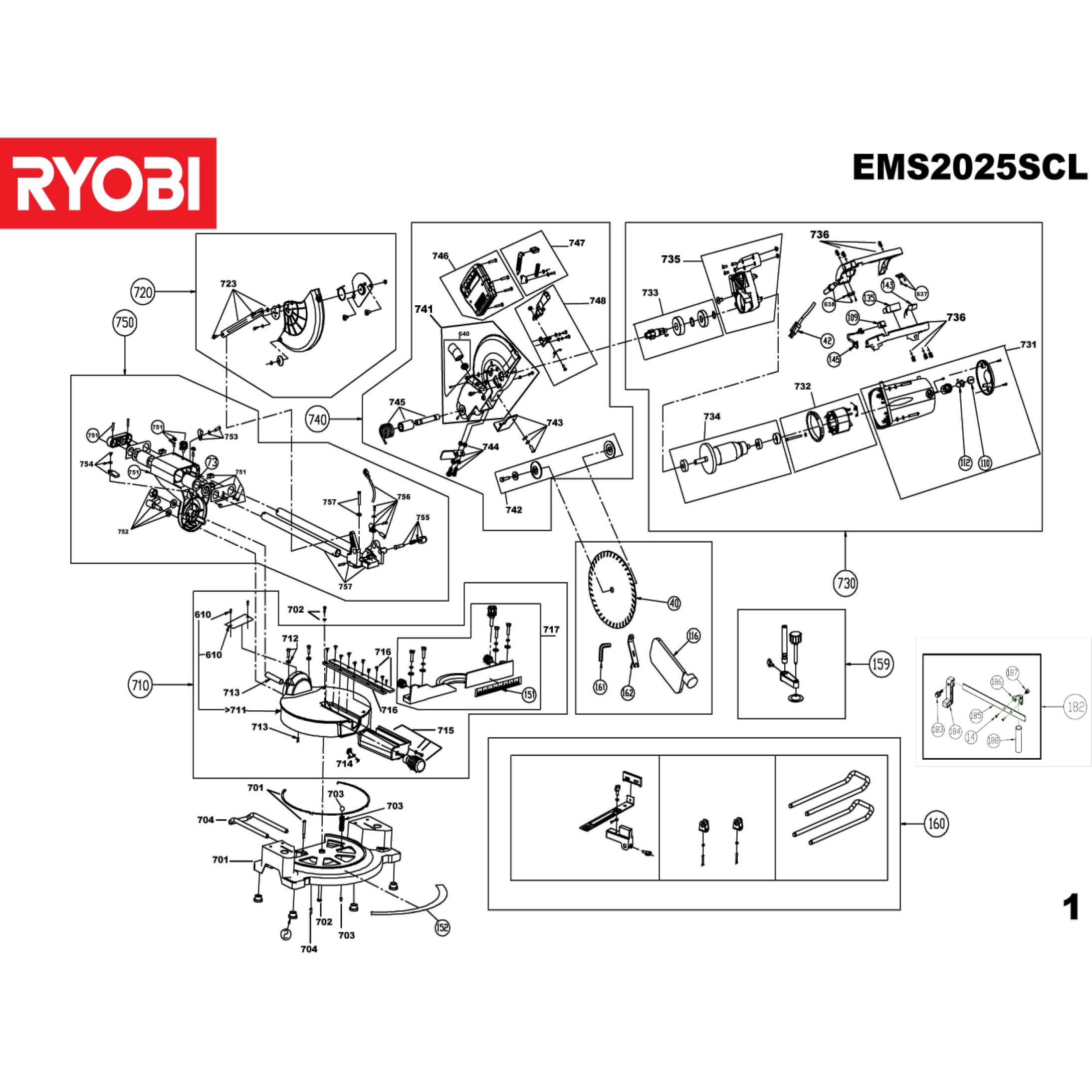 Buy A Ryobi Ems2025scl Spare Part Or Replacement Part For Your Saws And