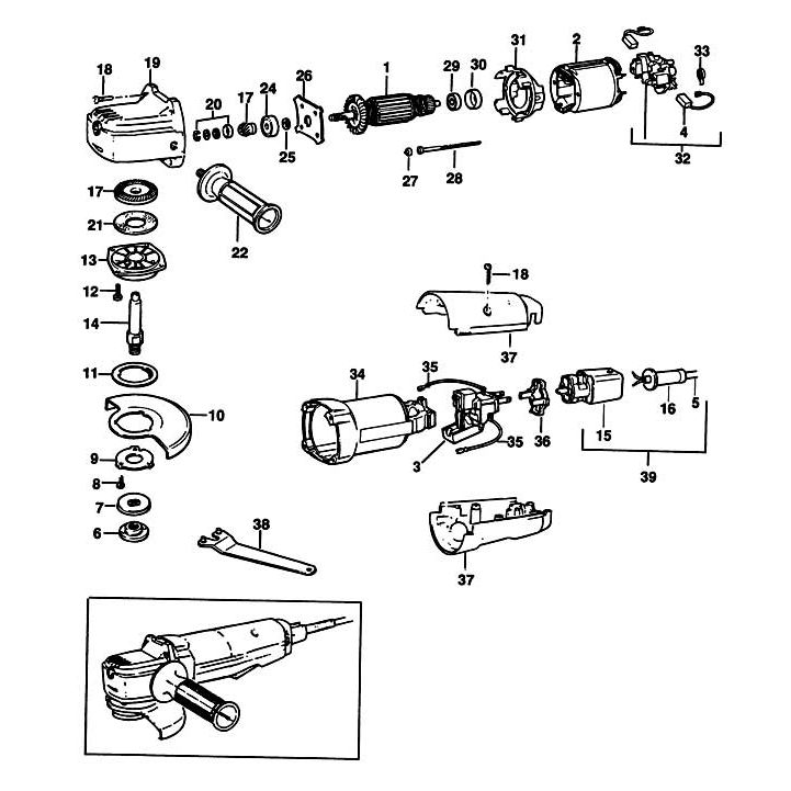 Official Black decker angle grinder parts