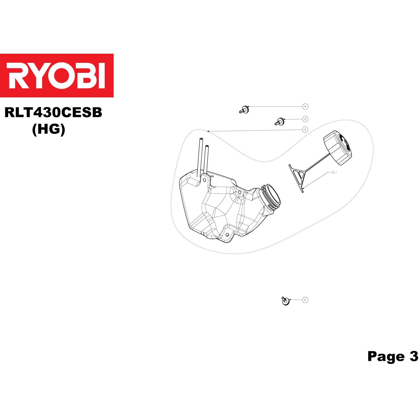 Buy A Ryobi Rlt430cesb Spare Part Or Replacement Part For Your 30cc